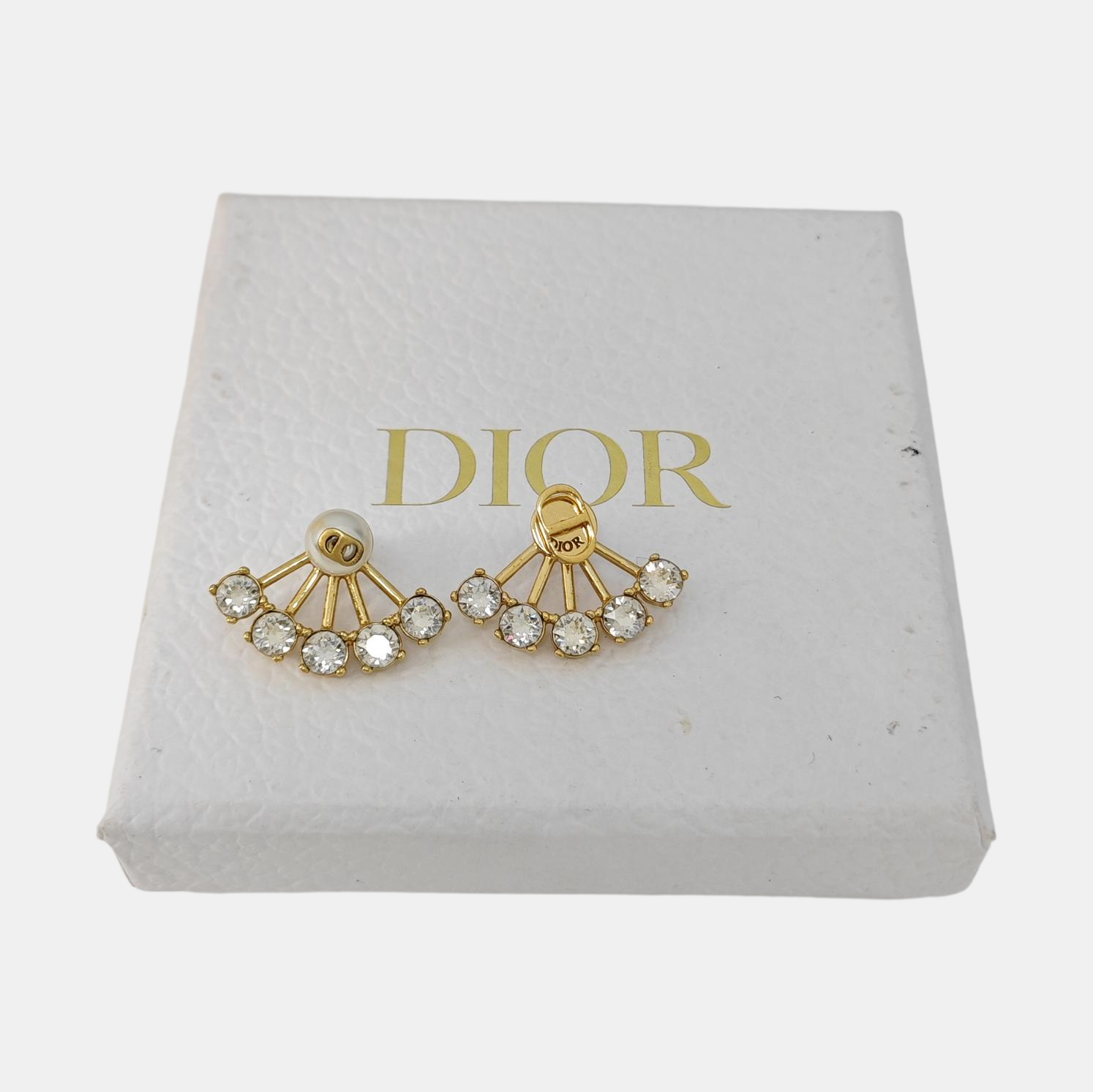 Petit CD Metal Gold Stud Earrings