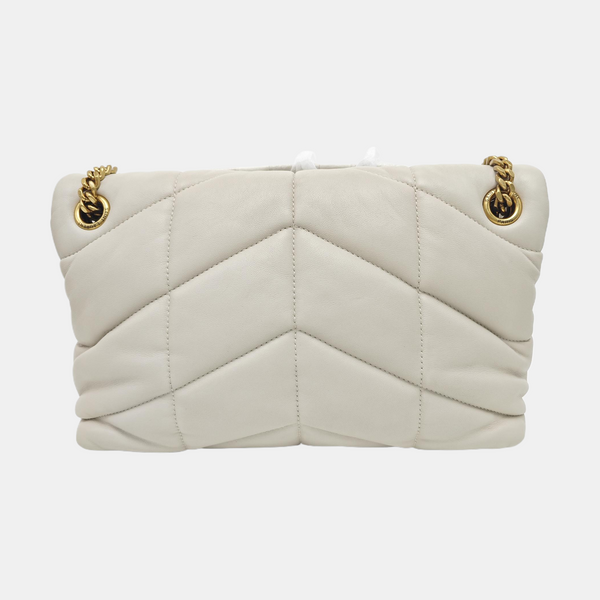 PUFFER Small Quilted Lambskin White