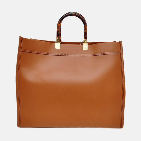 Authenticated pre-owned  Sunshine Large Calfskin Brown - Top Handle Bag at Looply
