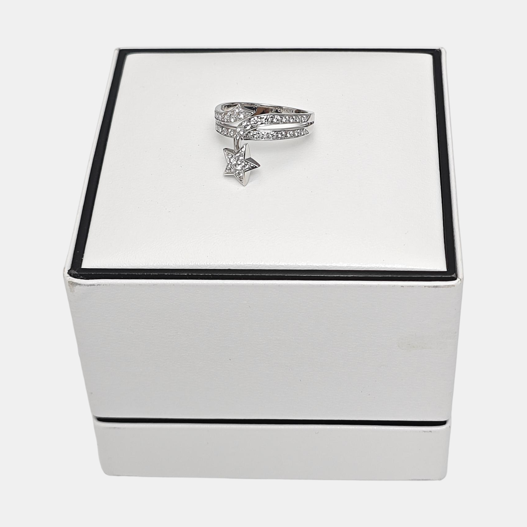 COMÈTE 18k White Gold Silver Ring EU 57
