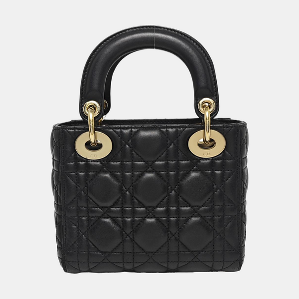 Lady Dior Mini Cannage Piel de cordero Negro