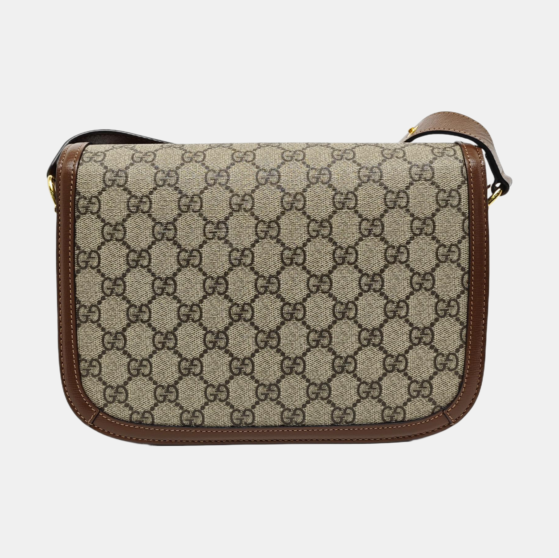 Horsebit 1955 Medium Monogram Coated Canvas Beige