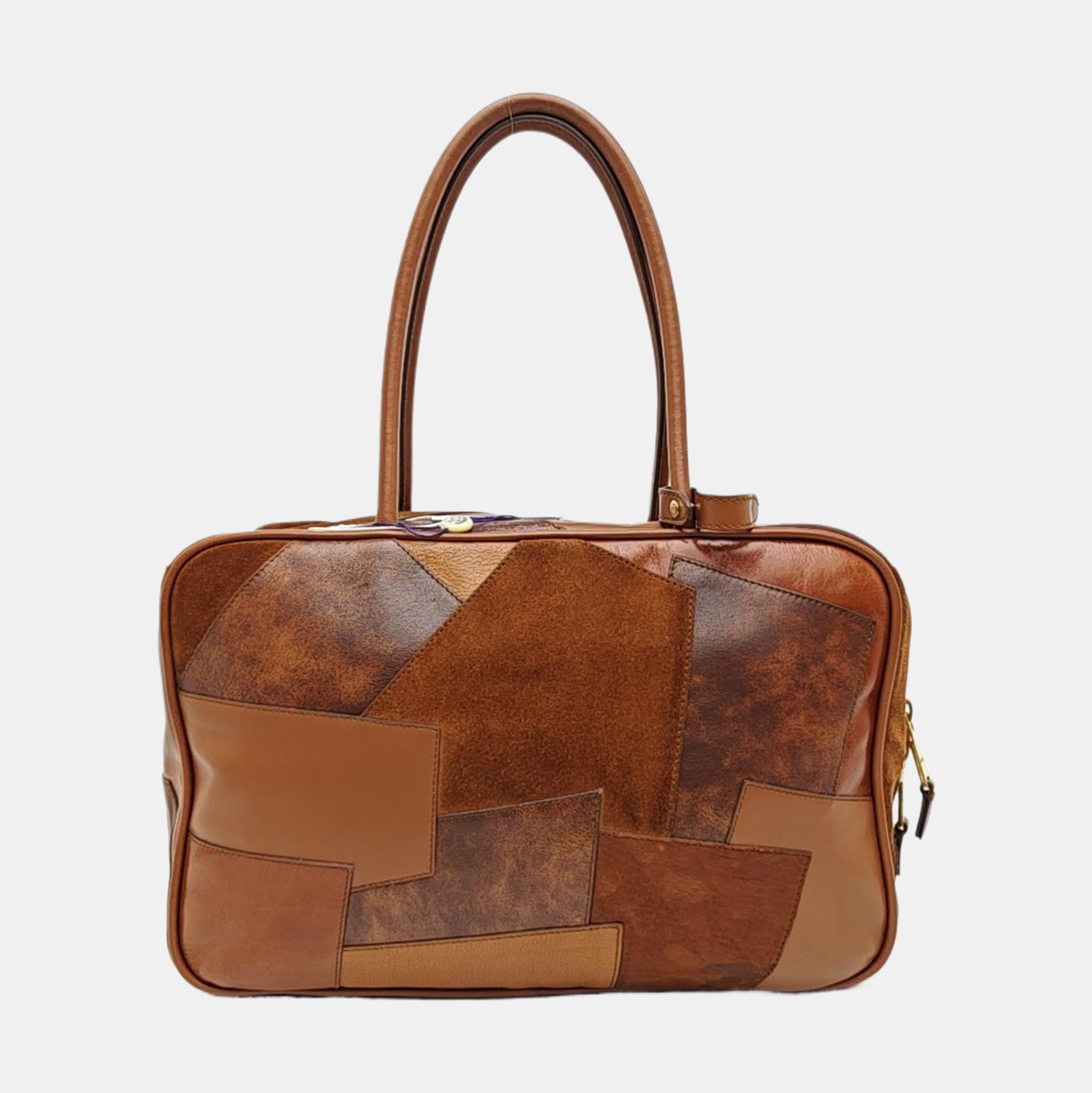 Calfskin Top Handle Bag Brown