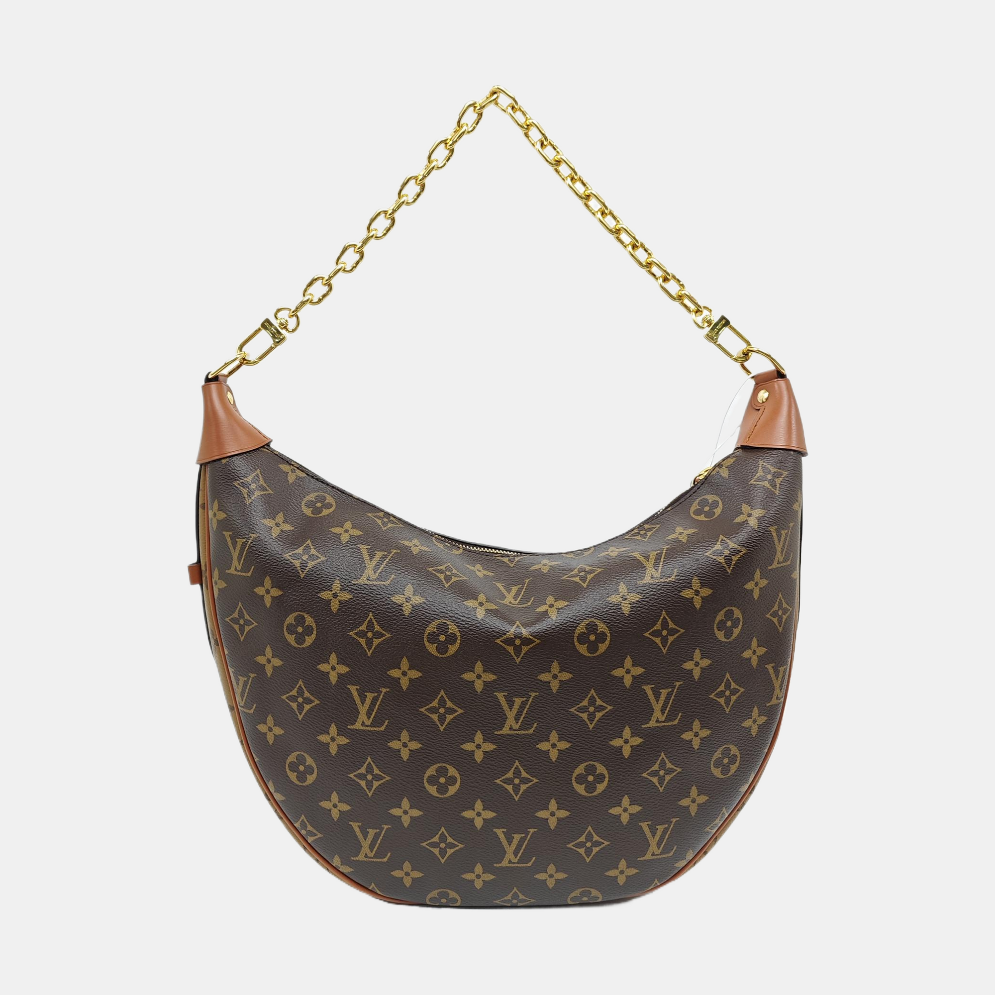 LOOP HOBO Monogram Coated Canvas Brown