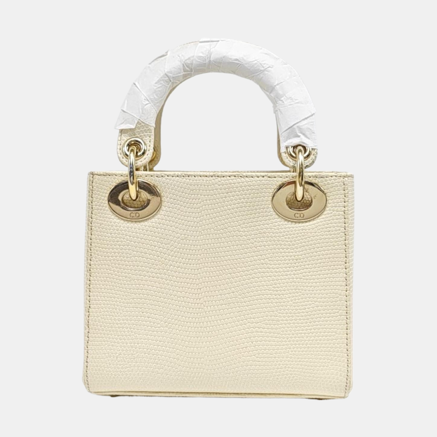 Lady Dior Mini Lizard Yellow