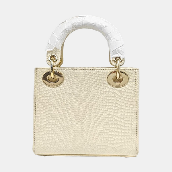 Lady Dior Mini Lizard Yellow