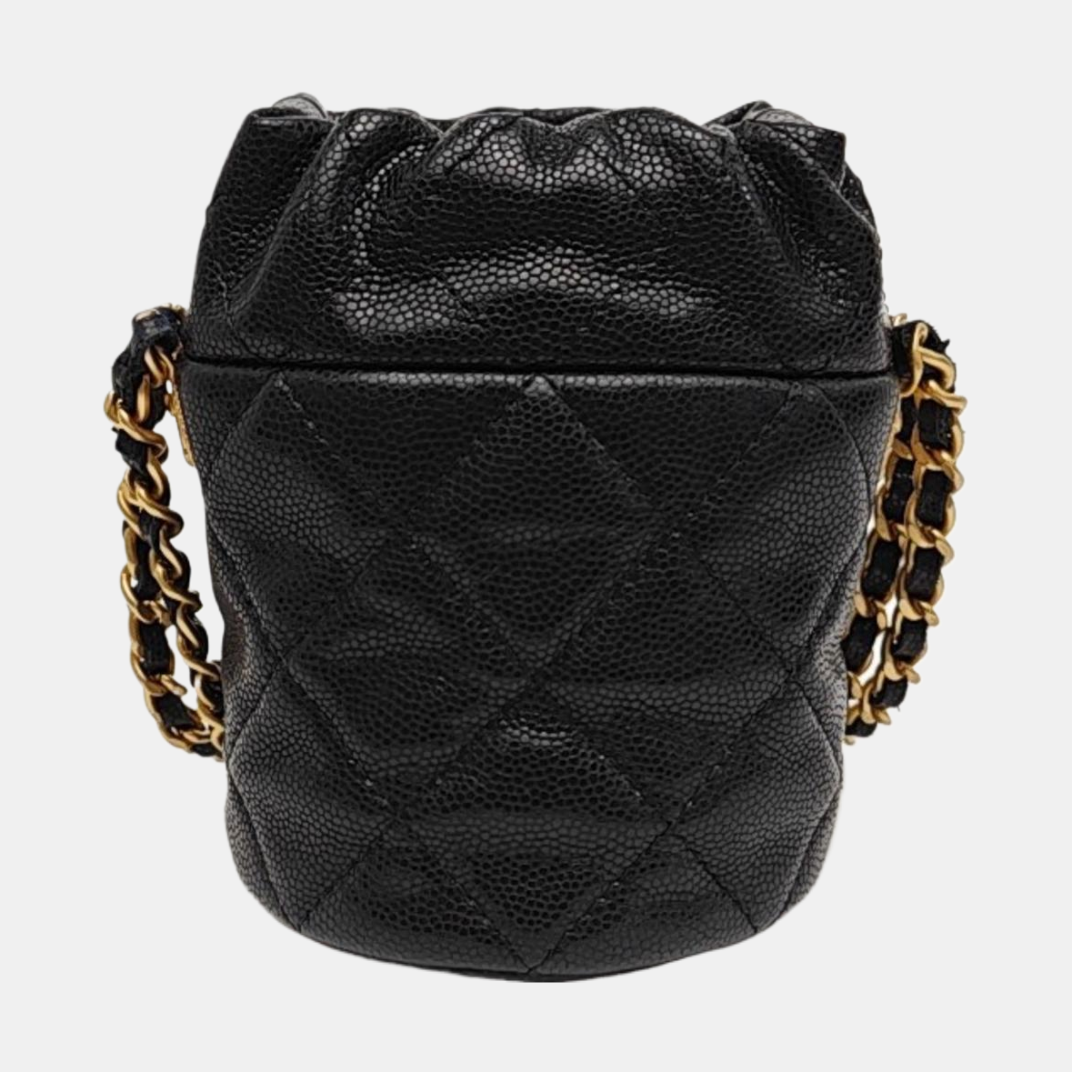 22A Mini Quilted Grained Calfskin Black