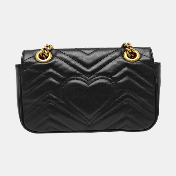 GG Marmont Small Quilted Calfskin Black