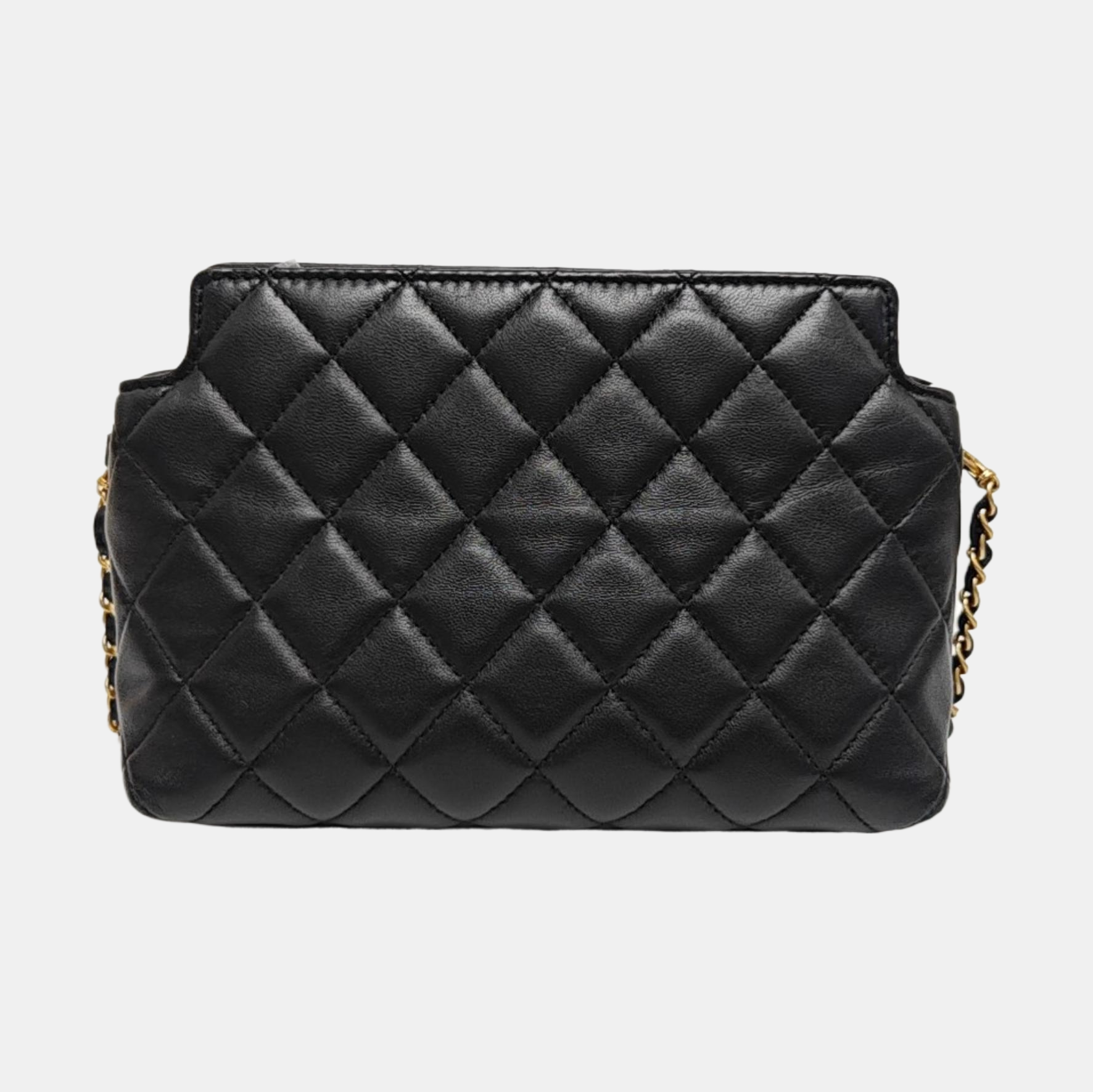 Quilted Lambskin Shoulder Bag Black