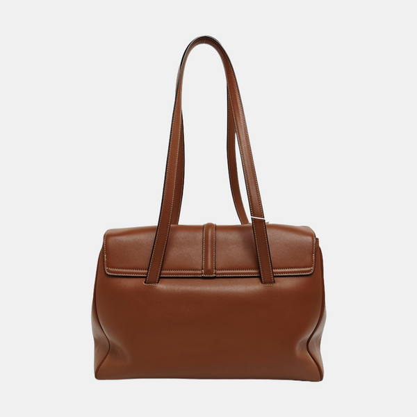 Authenticated pre-owned  16 Medium Calfskin Brown - Top Handle Bag at Looply