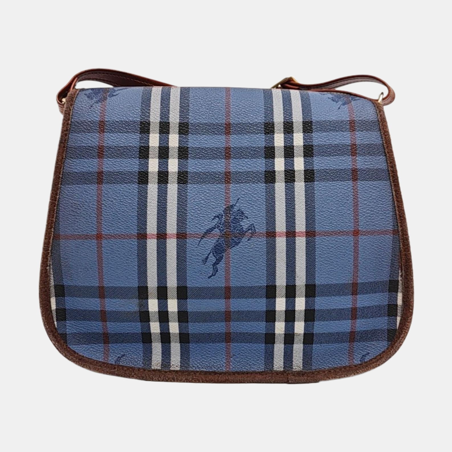 Coated Canvas Shoulder Bag Blue