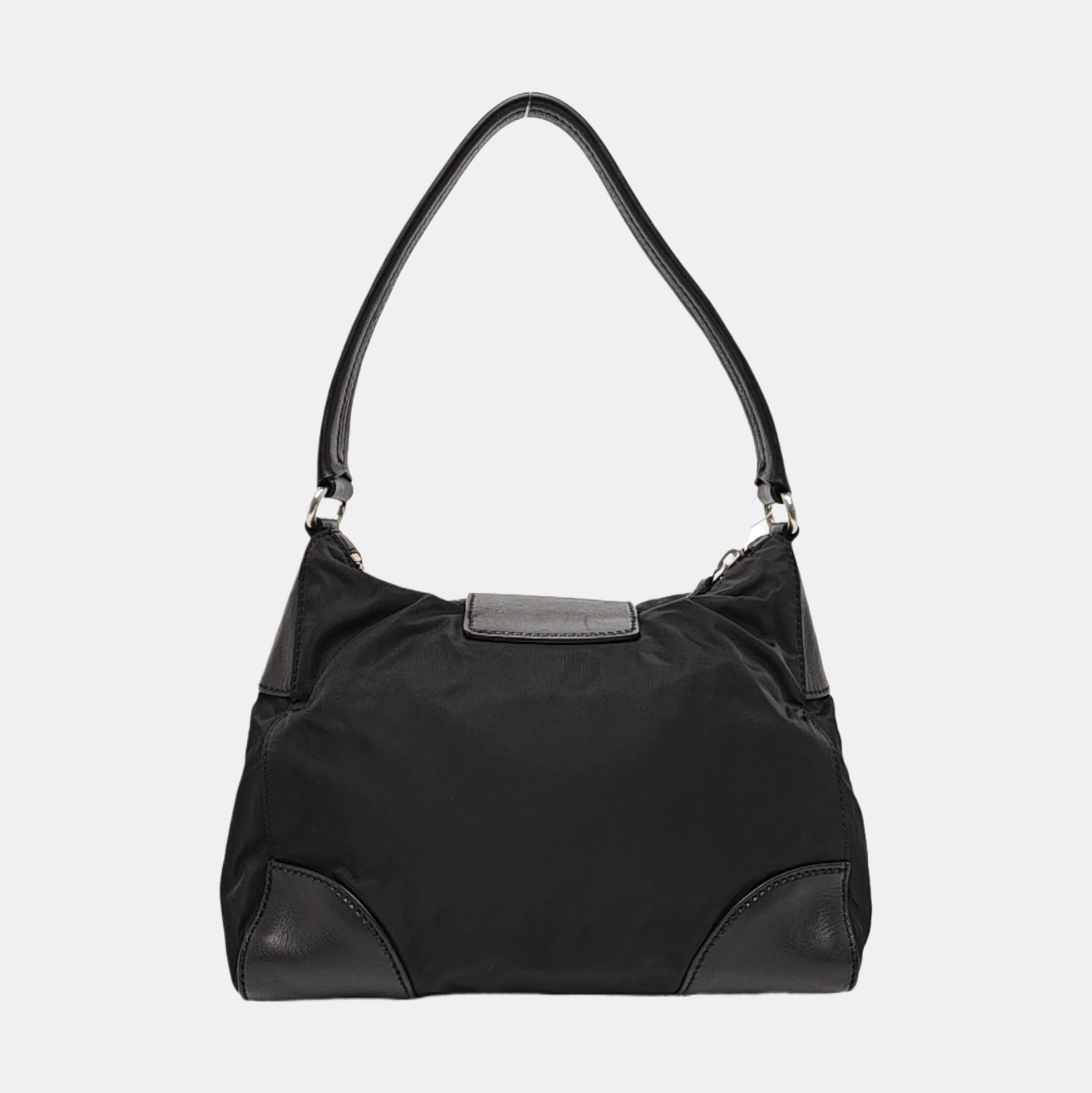 Nylon Top Handle Bag Black