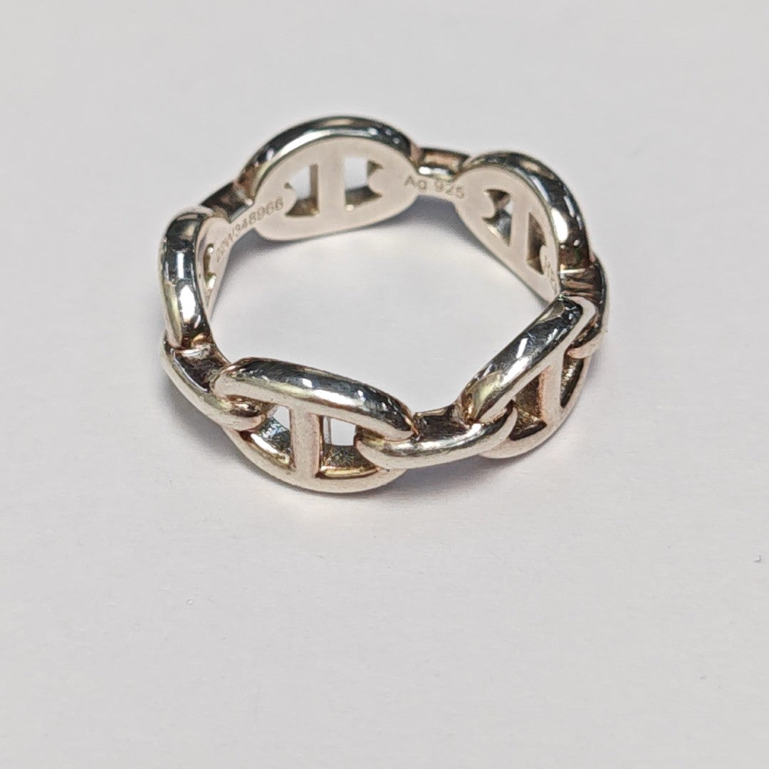 Chaine D'ancre Enchainee 925 Sterling Silver Ring EU 56