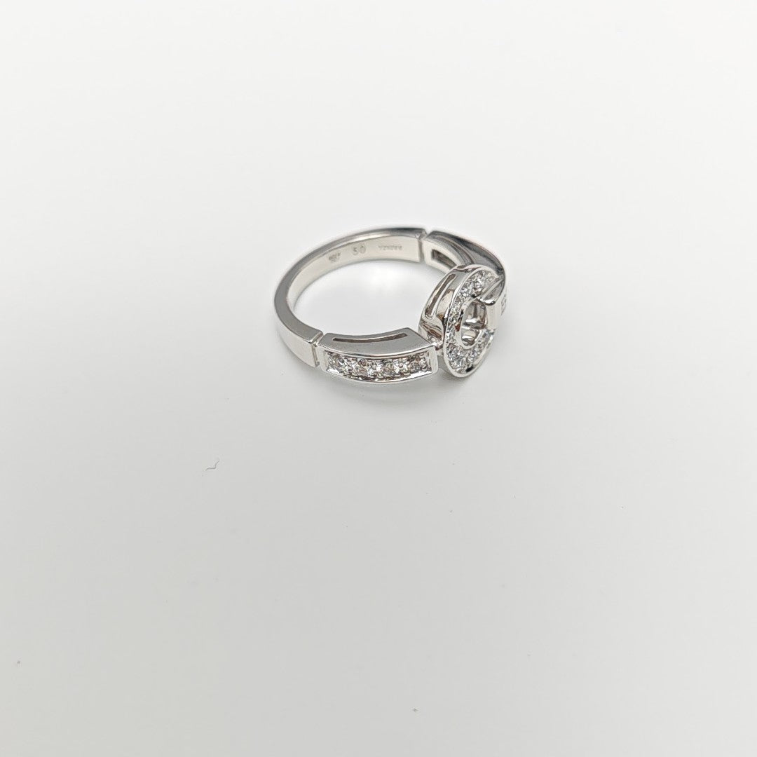 BVLGARI BVLGARI 18k White Gold Silver Ring EU 50