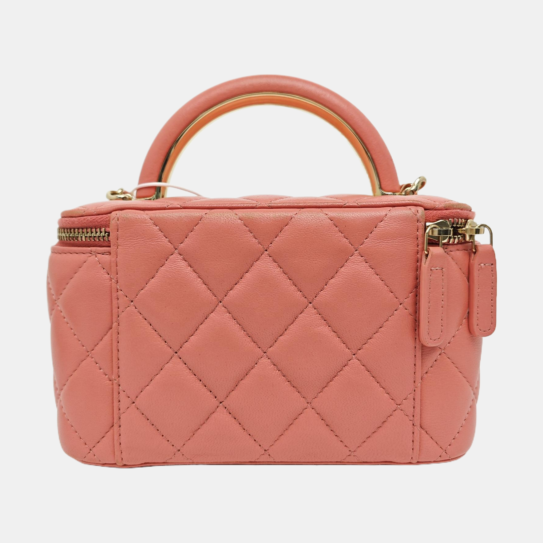 VANITY CASE Small Quilted Lambskin Pink