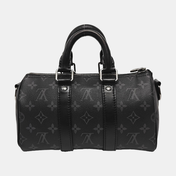 KEEPALL 25 Monogram Coated Canvas Black