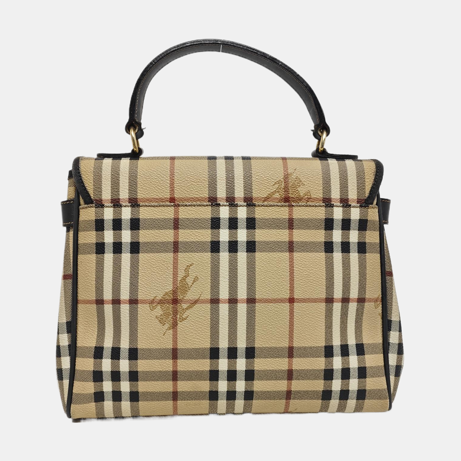 Coated Canvas Top Handle Bag Beige