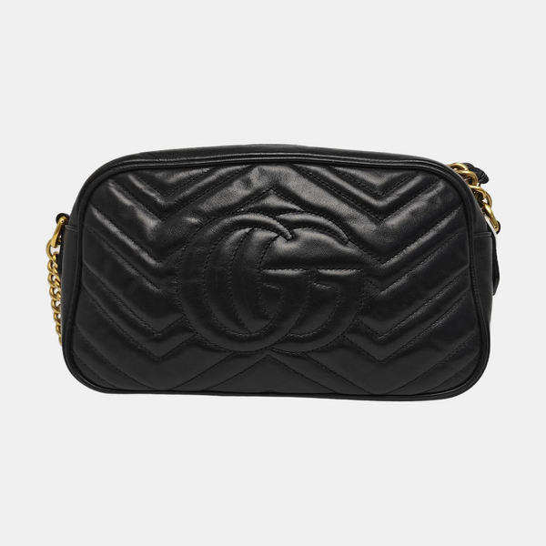 GG Marmont Small Quilted Calfskin Black