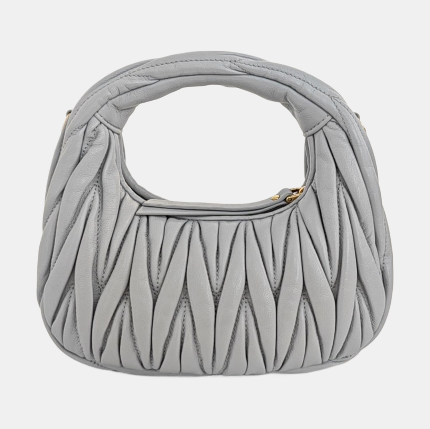 Wander Matelassé Small Quilted Lambskin Gray