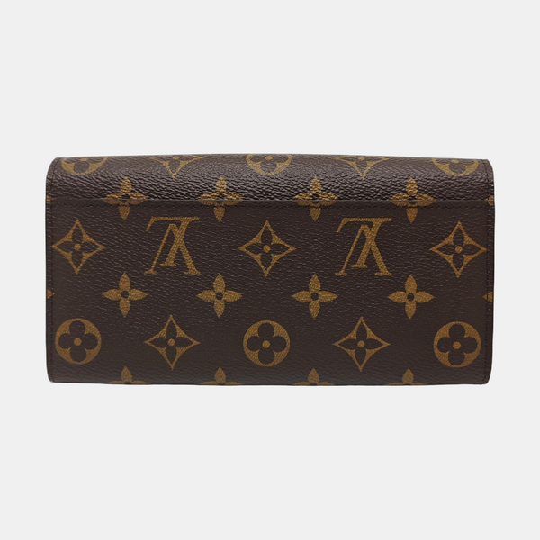 SARAH Monogram Coated Canvas Brown Wallet