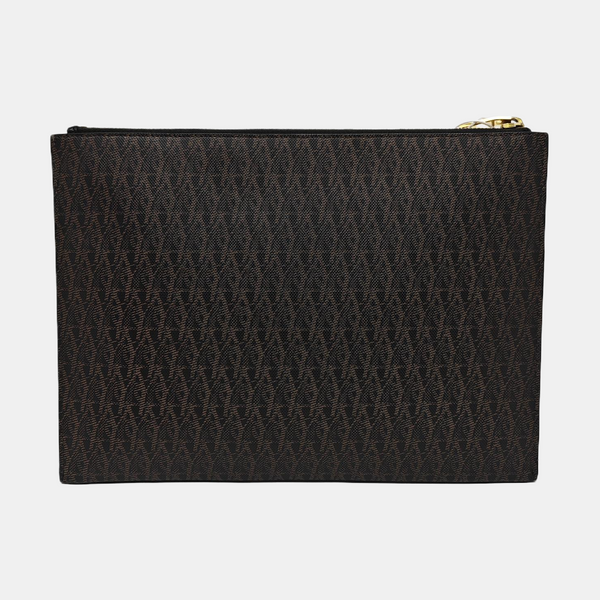 Coated Canvas Clutch Black