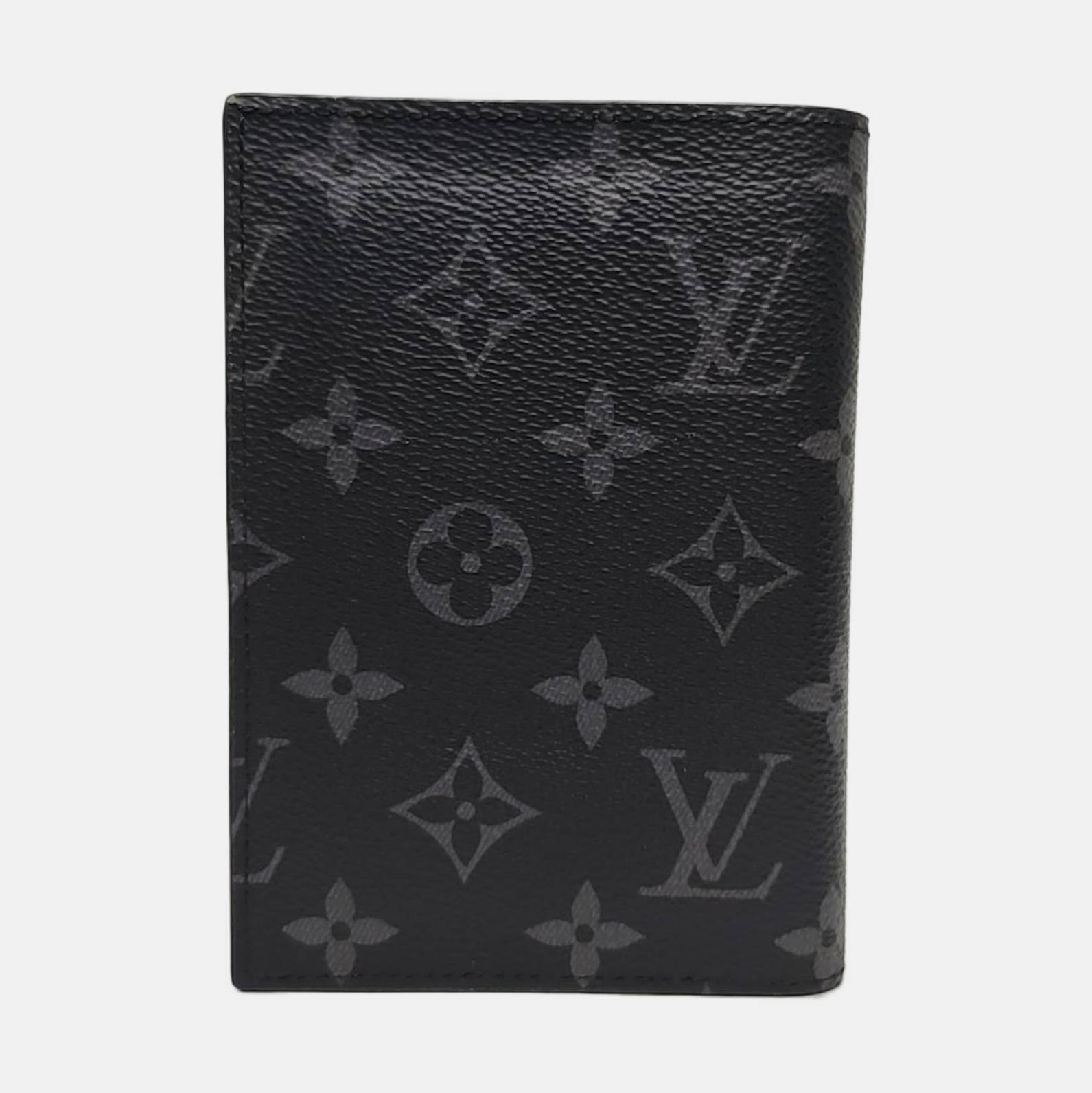 Monogram Coated Canvas Card Holder Gray