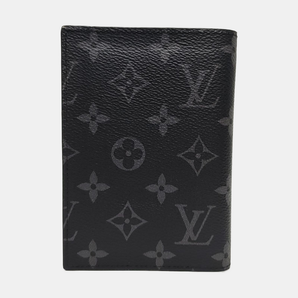 Monogram Coated Canvas Card Holder Gray