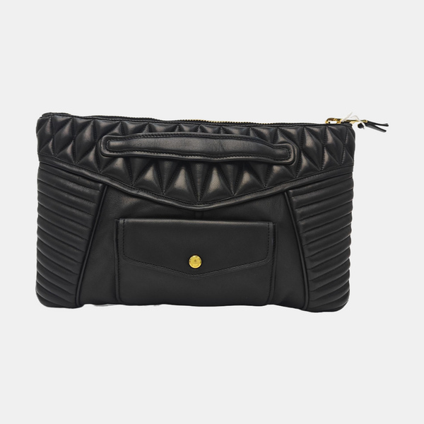 Quilted Lambskin Clutch Black