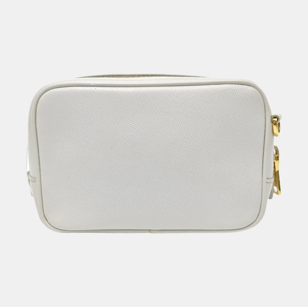 Saffiano Calfskin Shoulder Bag White