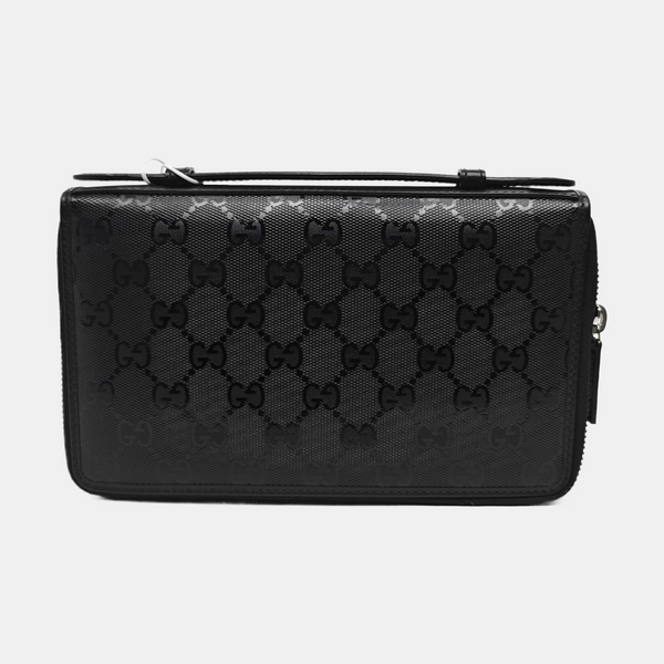 Monogram Coated Canvas Clutch Black