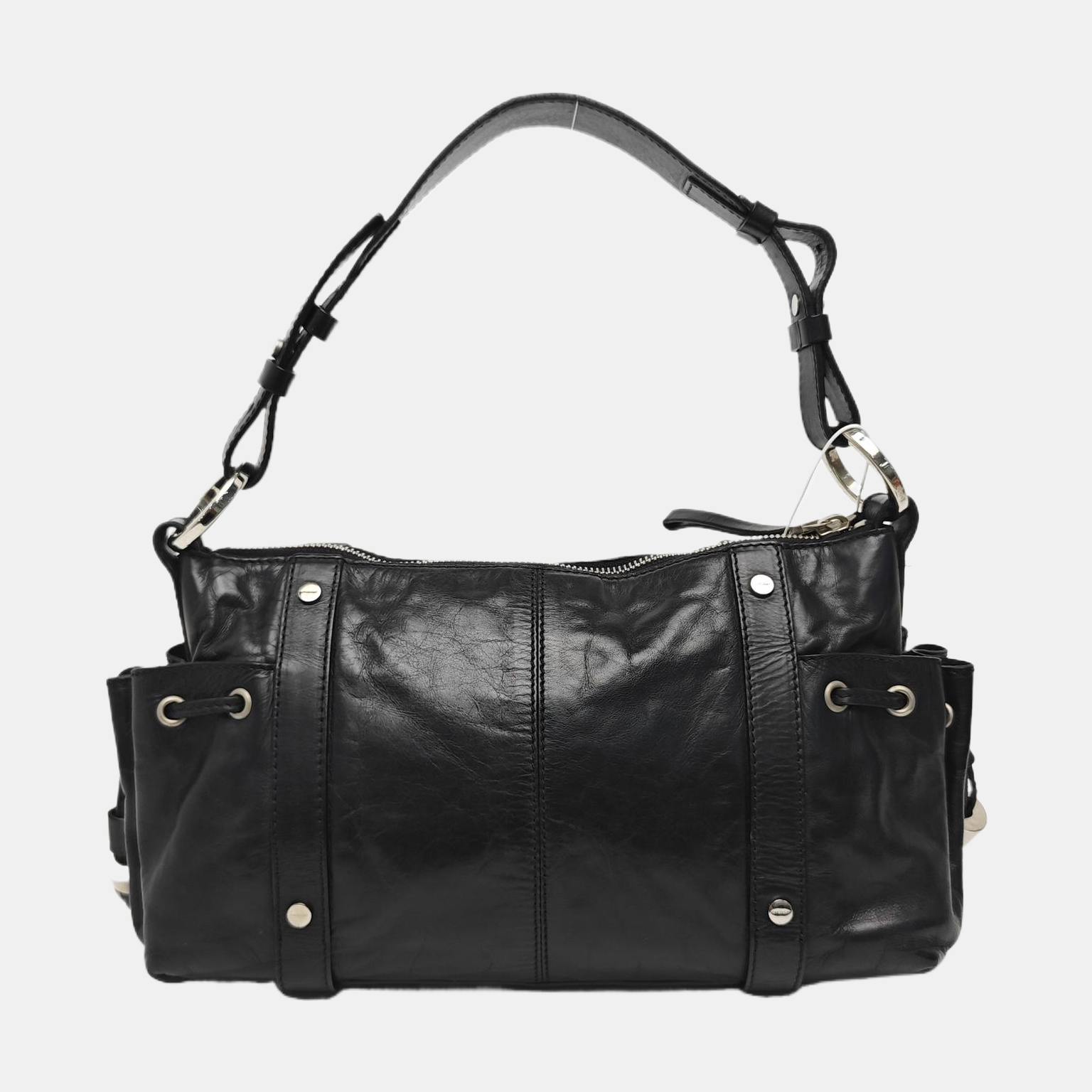 Calfskin Top Handle Bag Black