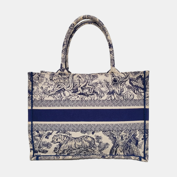 Book Tote Medium Canvas Blue