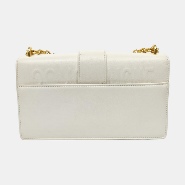 30 Montaigne East-West Mini Calfskin White