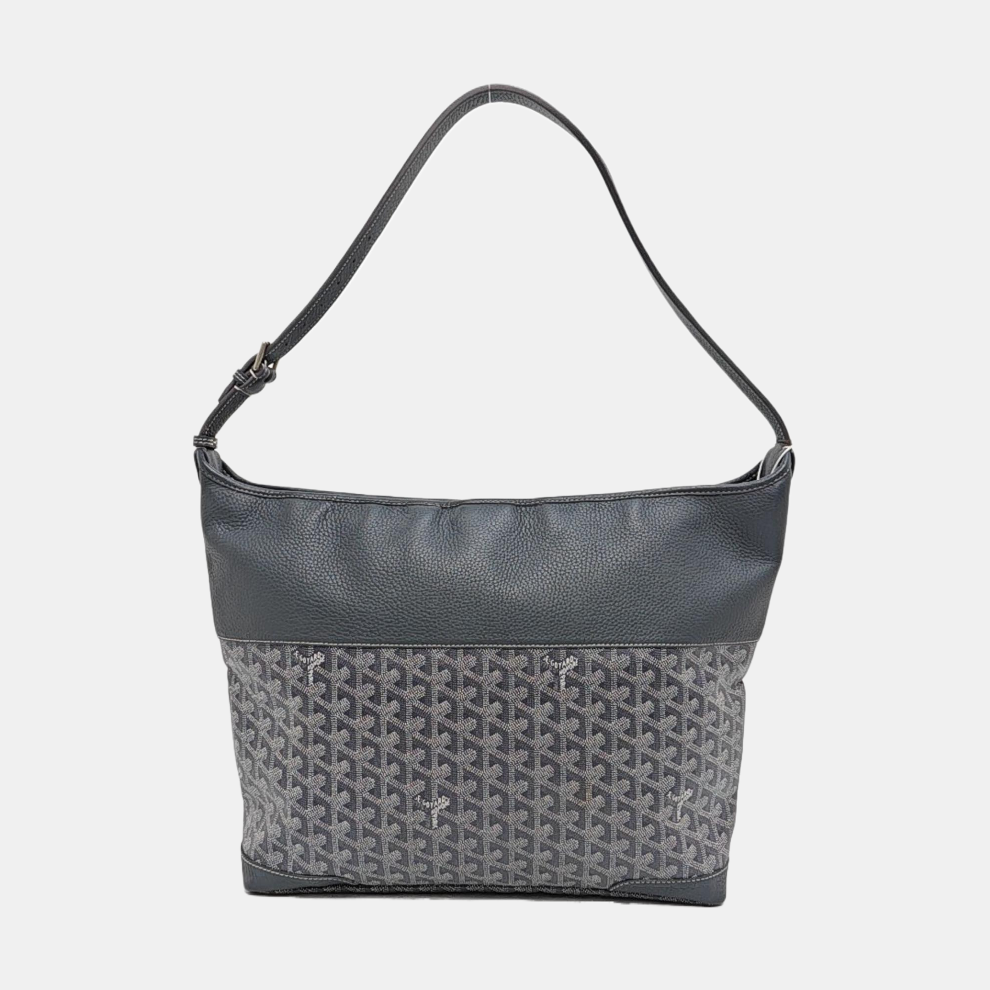 Coated Canvas Shoulder Bag Blue