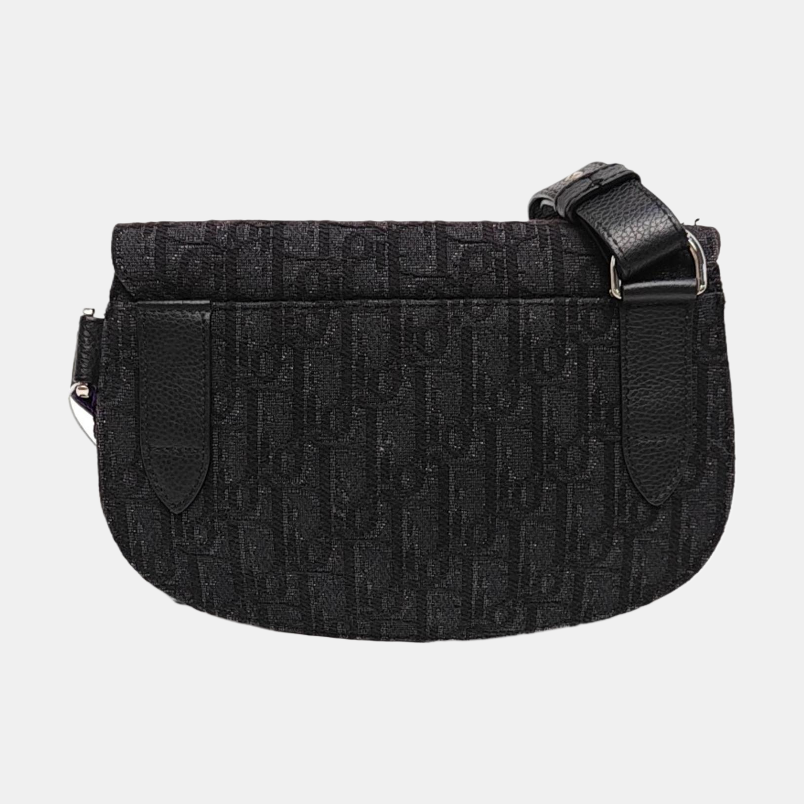 Saddle Medium Oblique Canvas Black