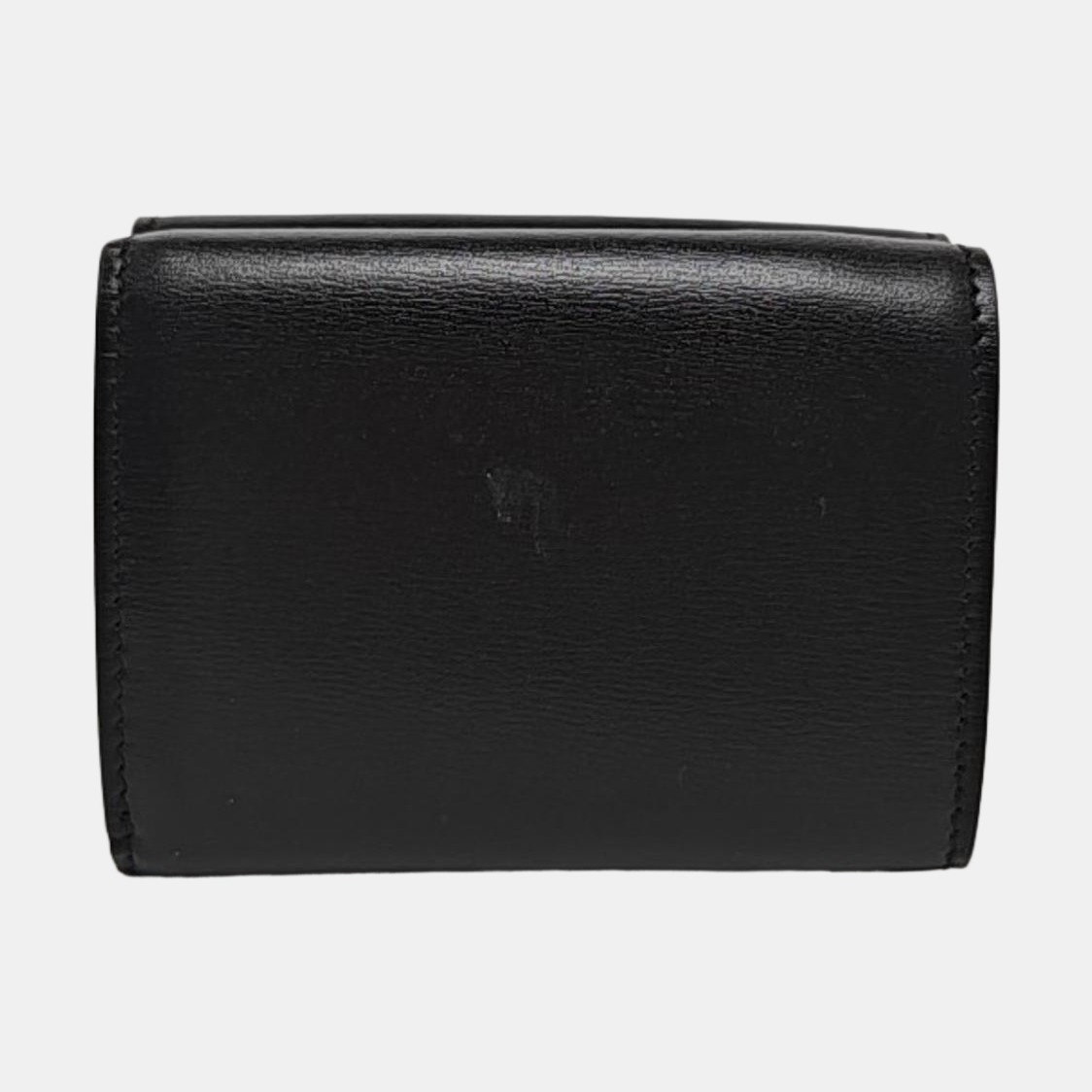 Trifold Calfskin Black Wallet