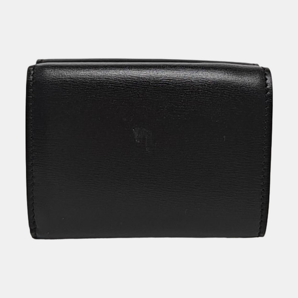 Trifold Calfskin Black Wallet