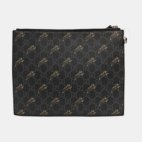 GG Supreme Monogram Coated Canvas Black