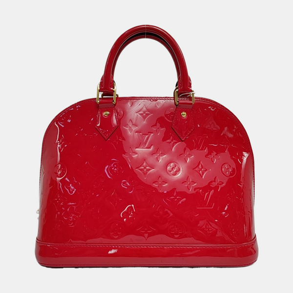 Authenticated pre-owned  ALMA PM Monogram Patent Leather Red - Top Handle Bag at Looply