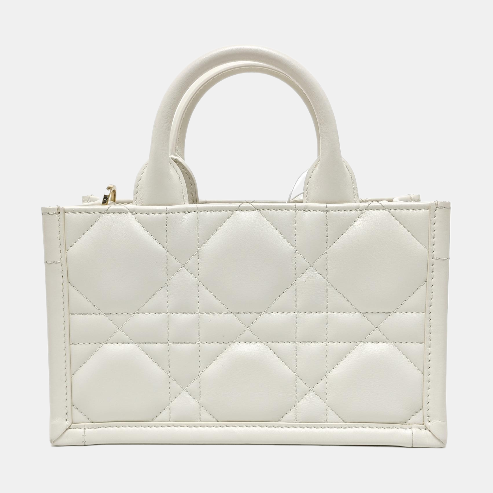 Book Tote Mini Cannage Calfskin White