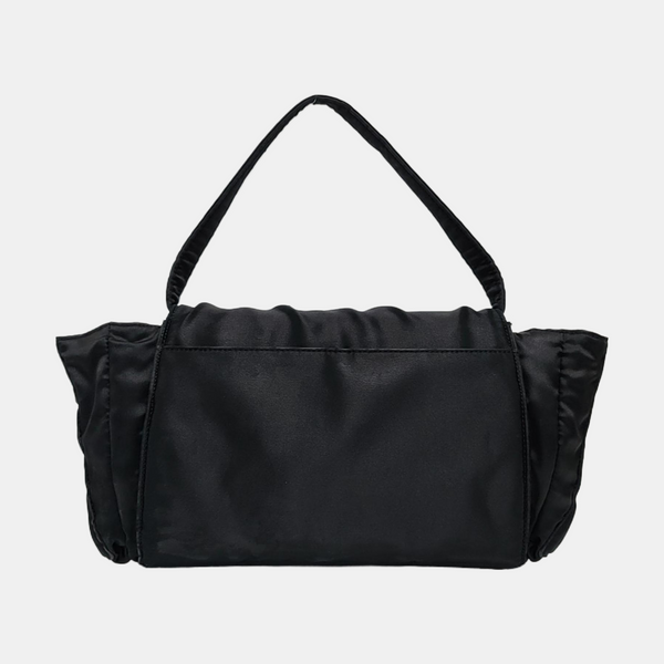 Bolso de mano de nailon negro