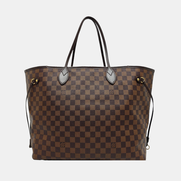 NEVERFULL GM Damier Ebene Coated Canvas Brown
