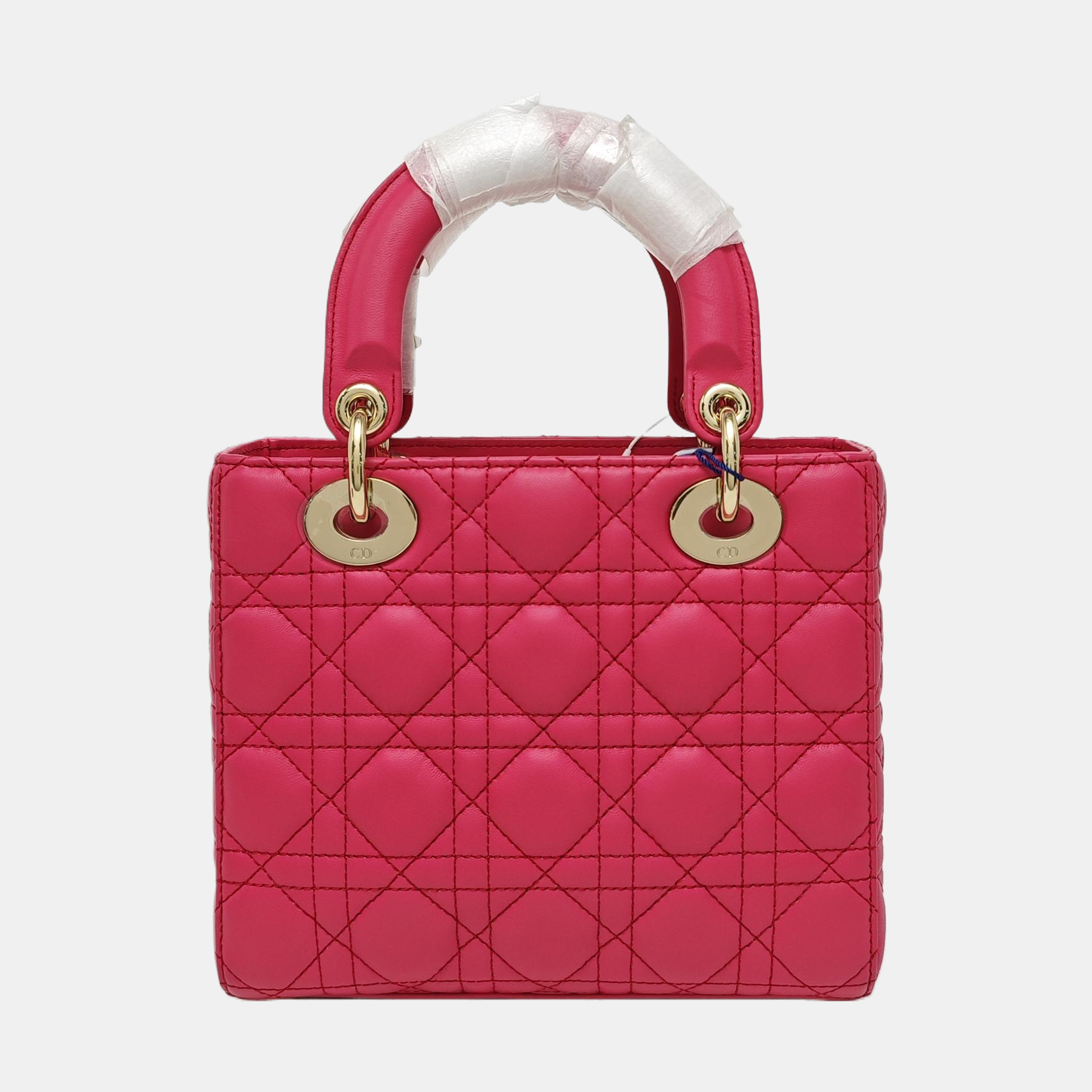 Lady Dior Pequeño Piel de Cordero Acolchada Rojo