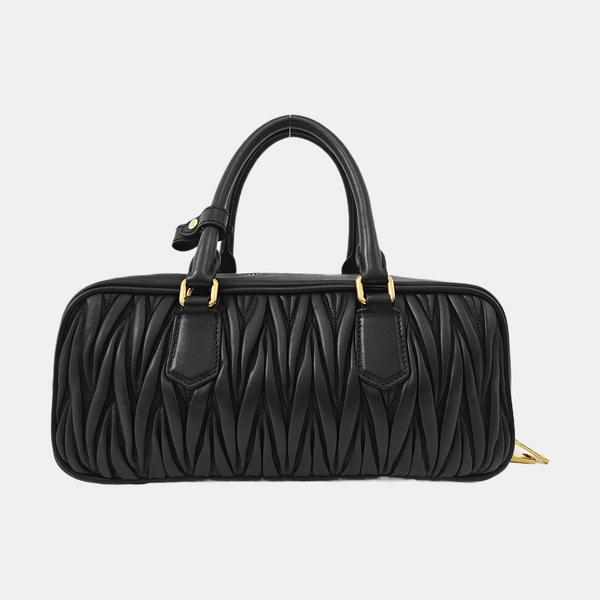 Arcadie Matelassé Large Quilted Lambskin Black