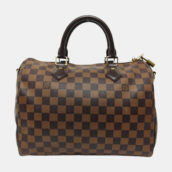 SPEEDY 30 Damier Ebene Coated Canvas Brown