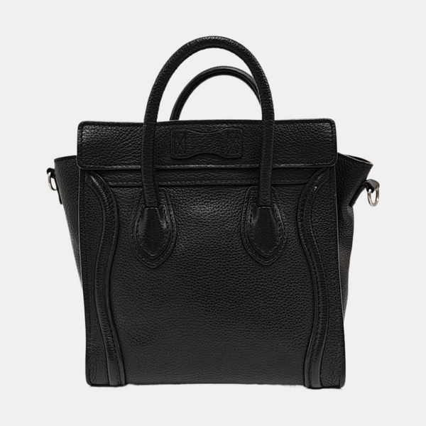 Authenticated pre-owned  LUGGAGE Nano Calfskin Black - Tote Bag at Looply