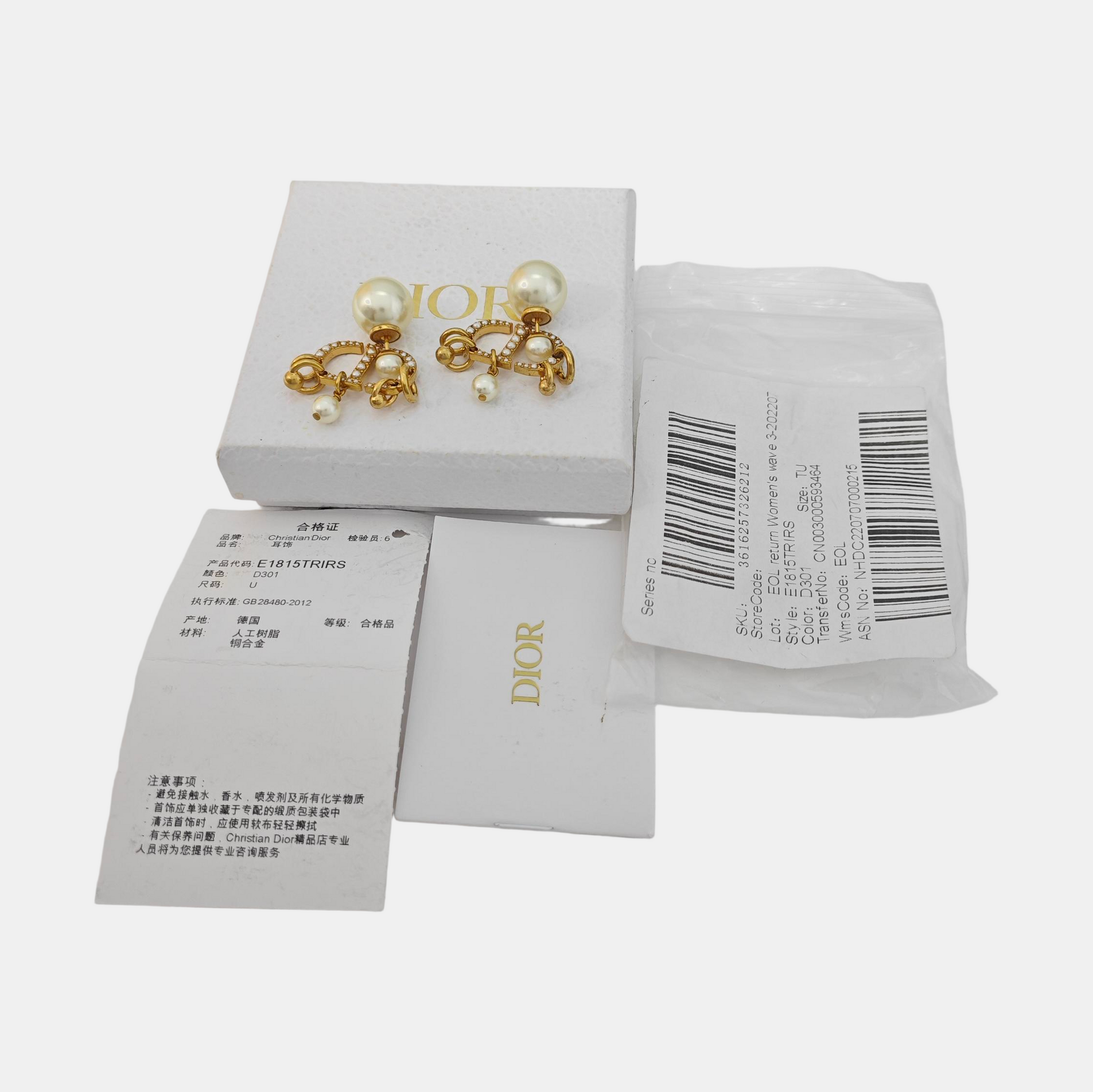 Metal White Stud Earrings