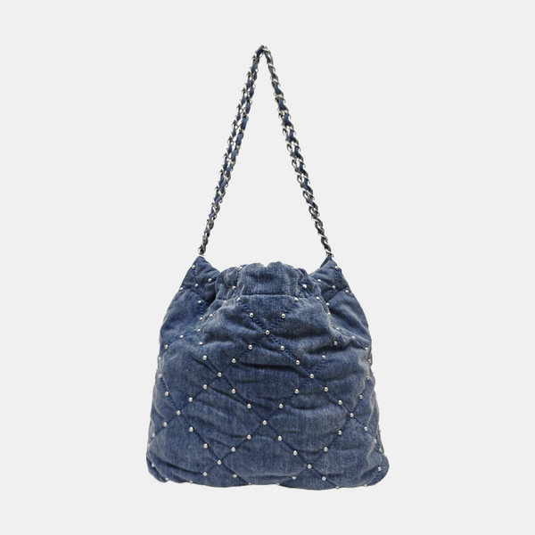 24S Small Quilted Denim Blue