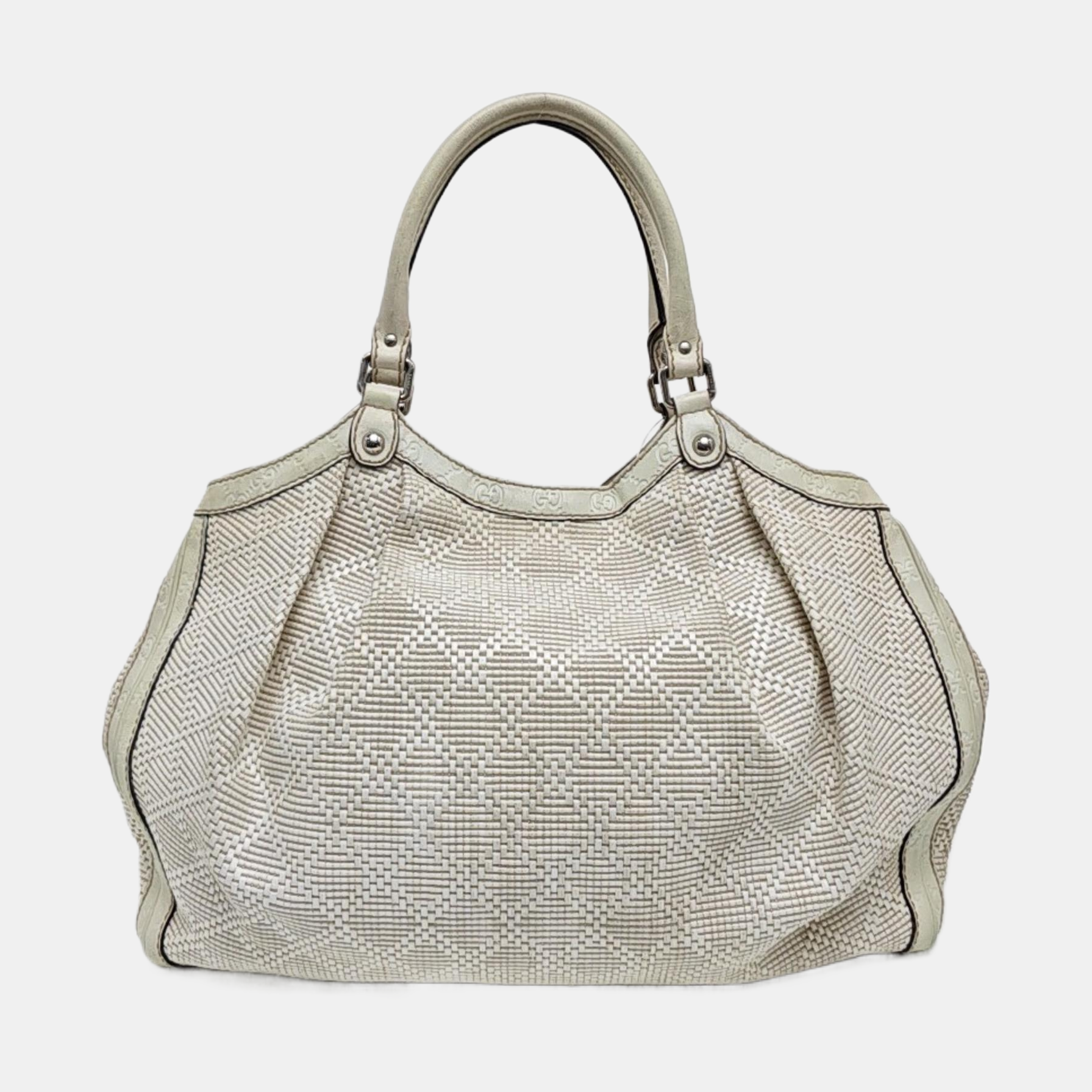 Monogram Special Material Tote Bag White