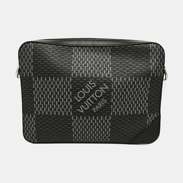 TRIO Damier Graphite Coated Canvas Gray